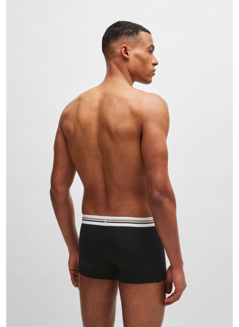 Three-pack of stretch trunks with signature-stripe waistbands
