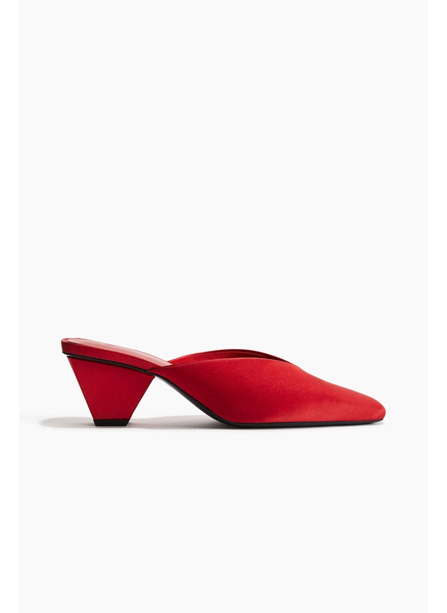 Heeled Satin Mules