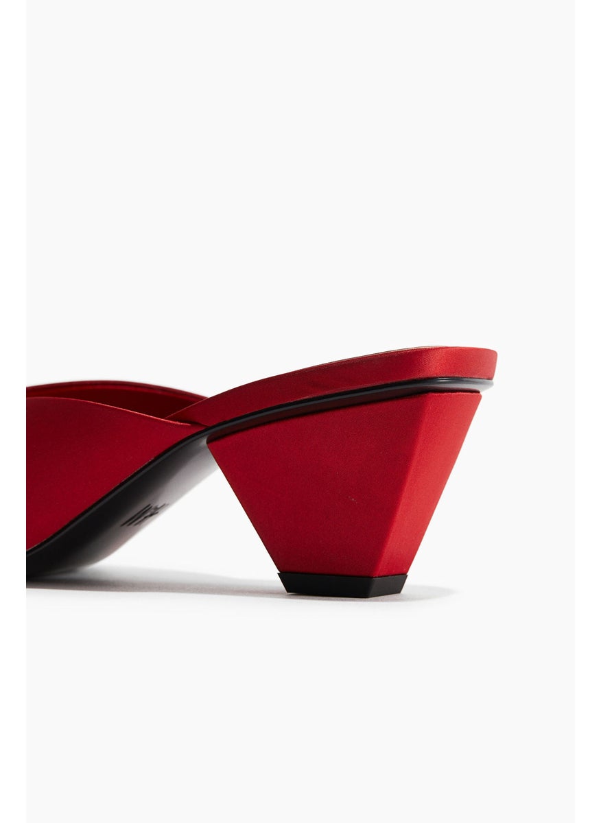 Heeled Satin Mules