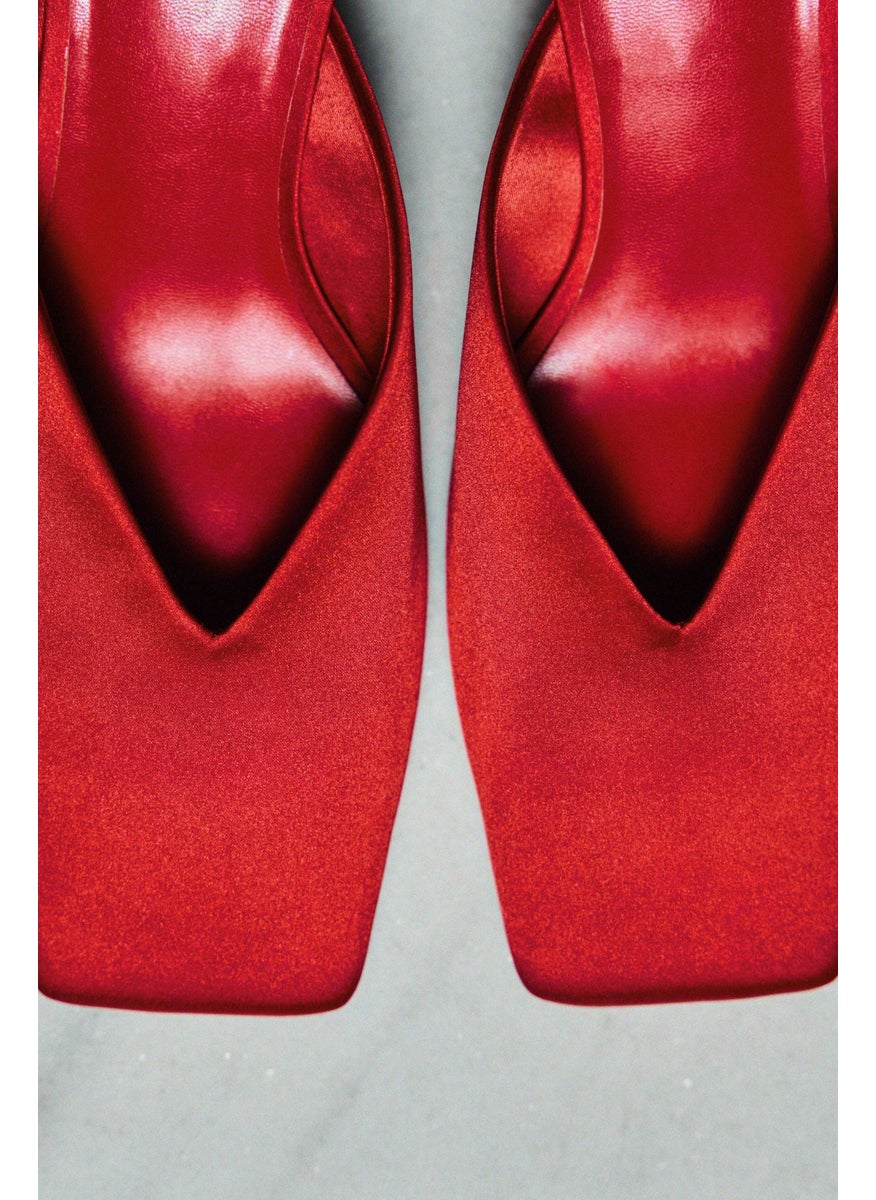 Heeled Satin Mules
