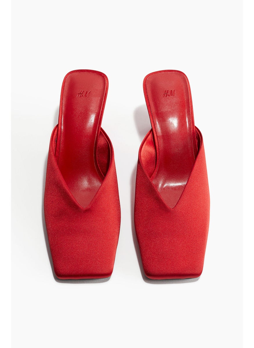 Heeled Satin Mules