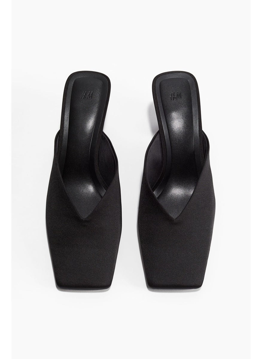 Heeled Satin Mules