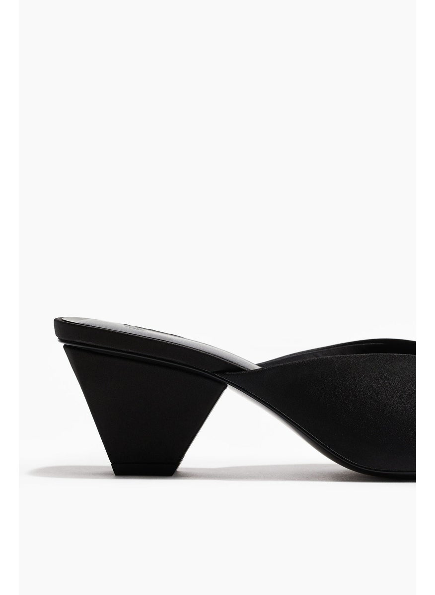 Heeled Satin Mules
