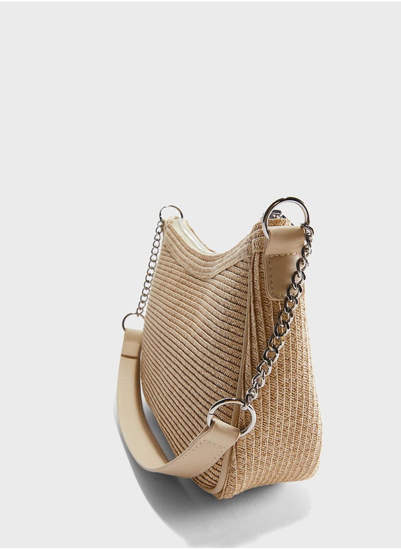 Top Handle Zip Over Shoulder Bag