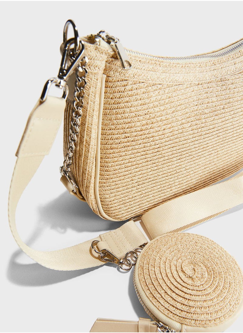 Top Handle Zip Over Shoulder Bag