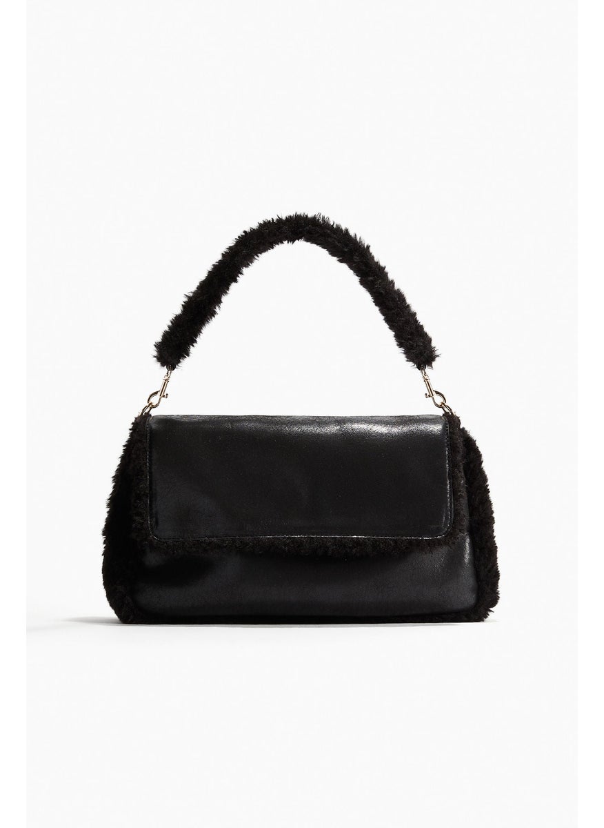Fluffy-Trim Shoulder Bag