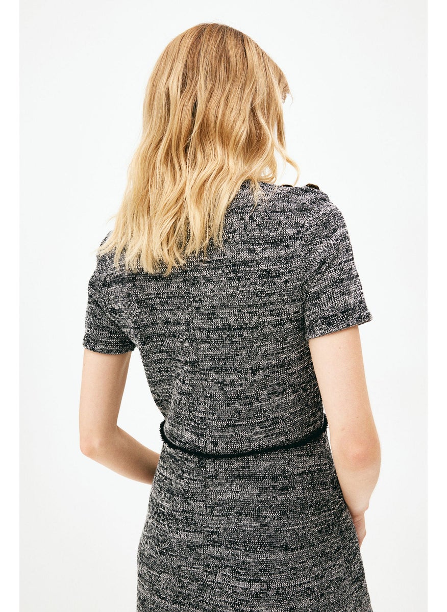 Button-Detail Dress