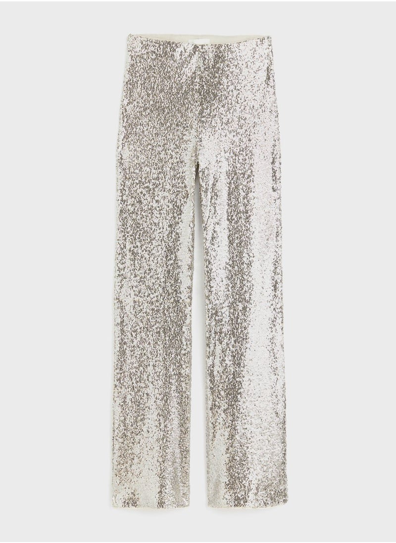 Sequined High Waist Pants