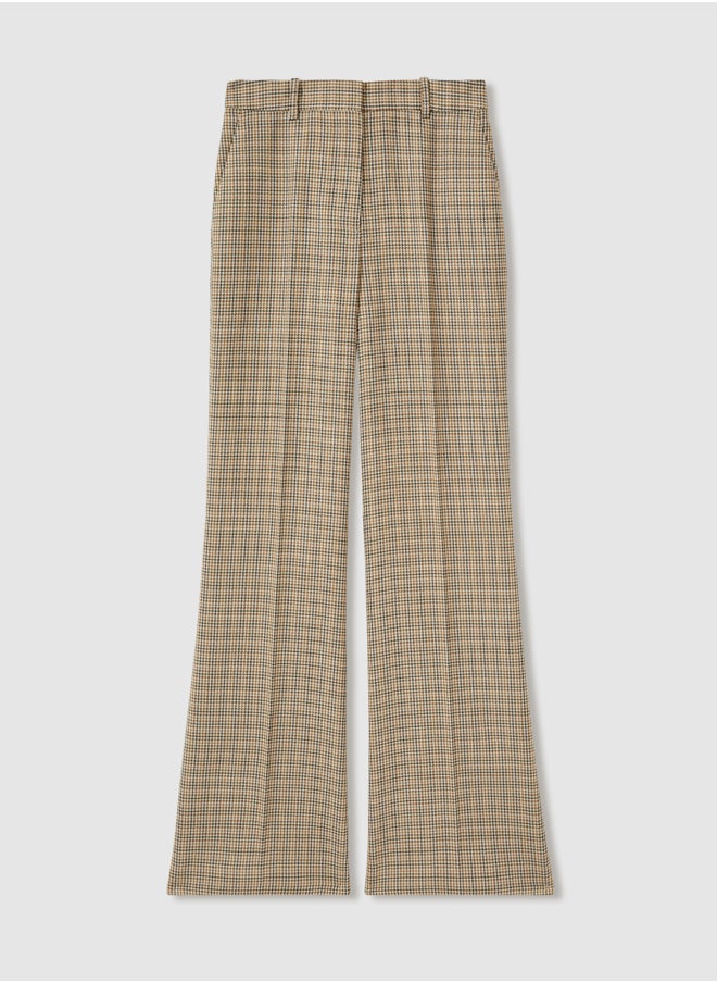 Check Wide Leg Trouser