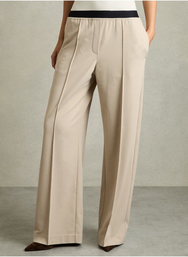 Waistband Wide Leg Trouser