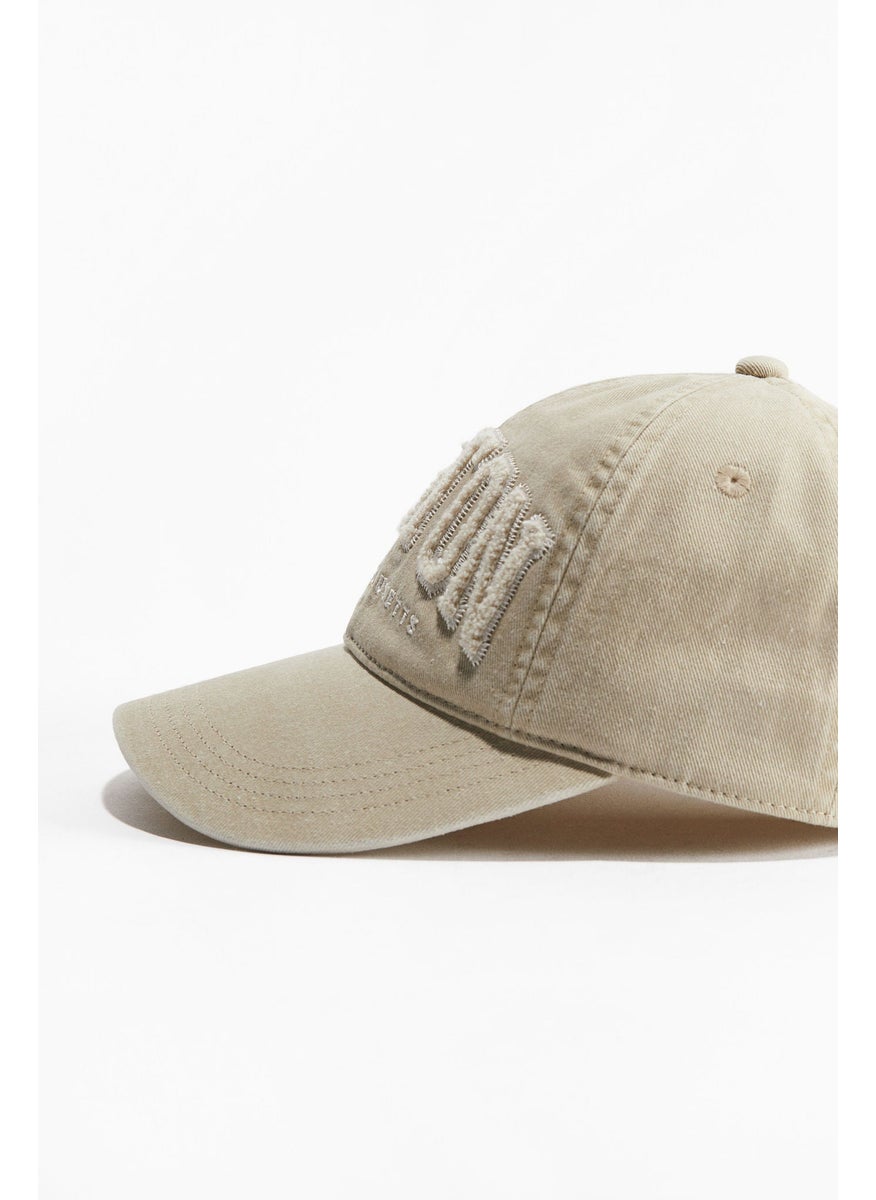 Embroidered-Motif Twill Cap