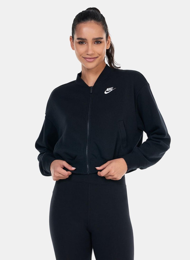 Women's Sportswear Club Fleece Cropped Full-Zip Jacket