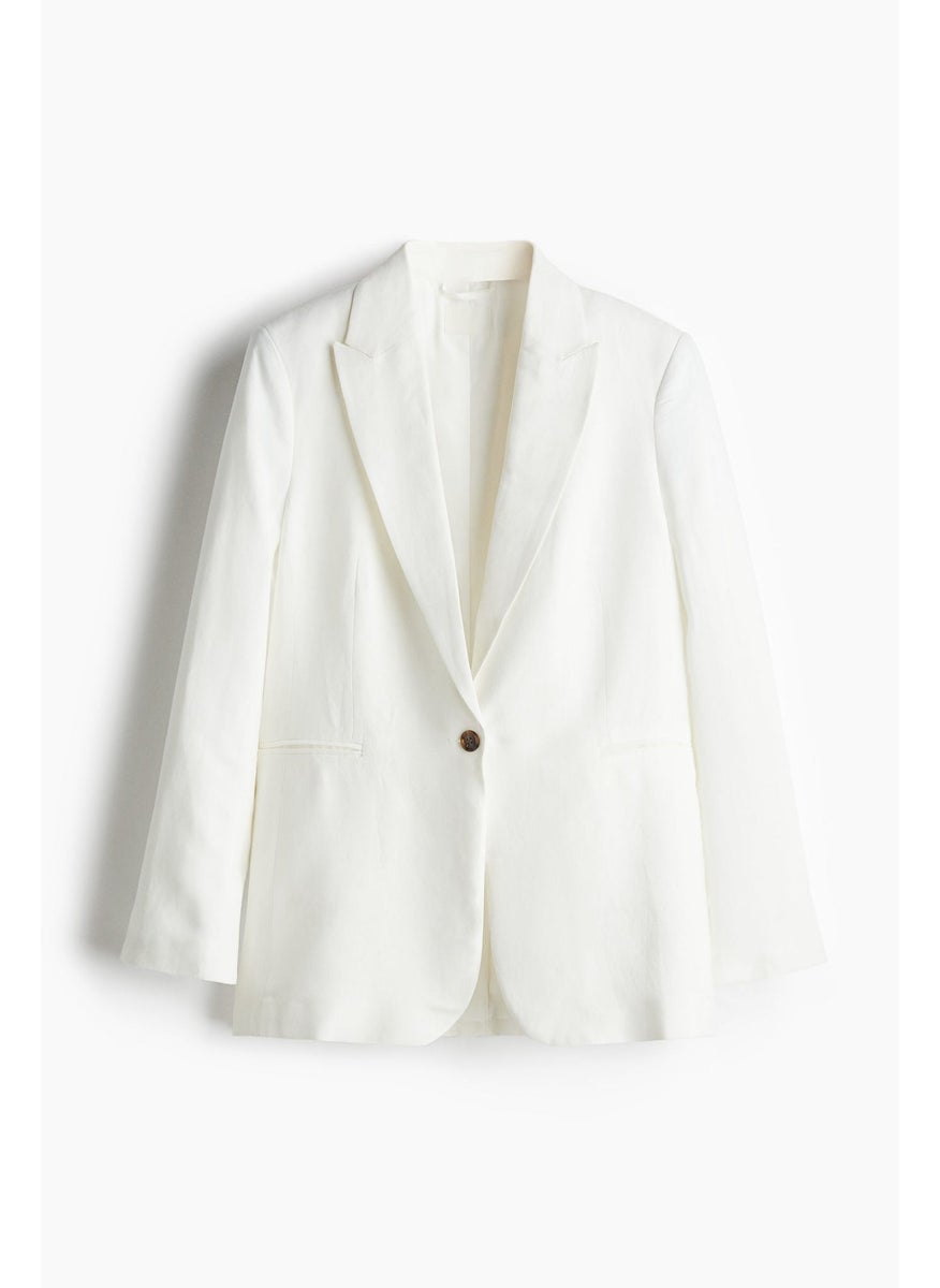 Linen-Blend Blazer