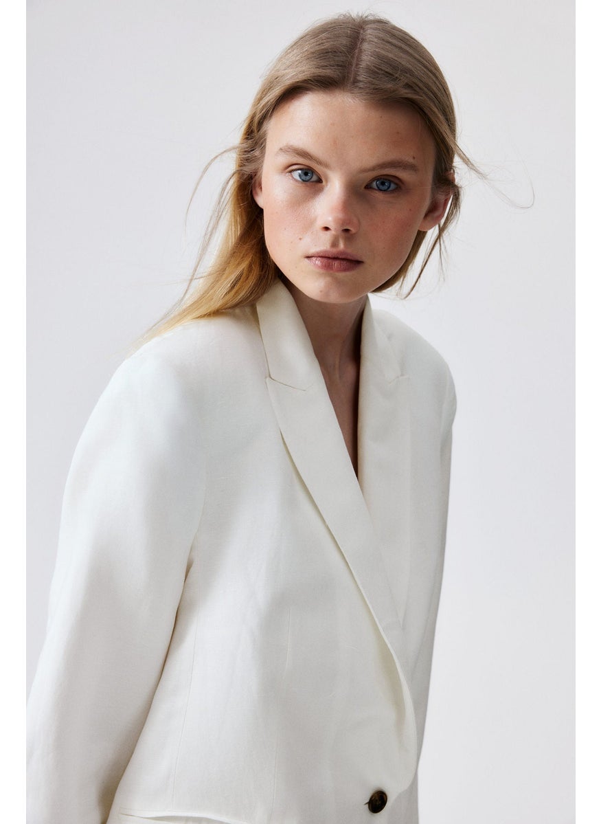 Linen-Blend Blazer