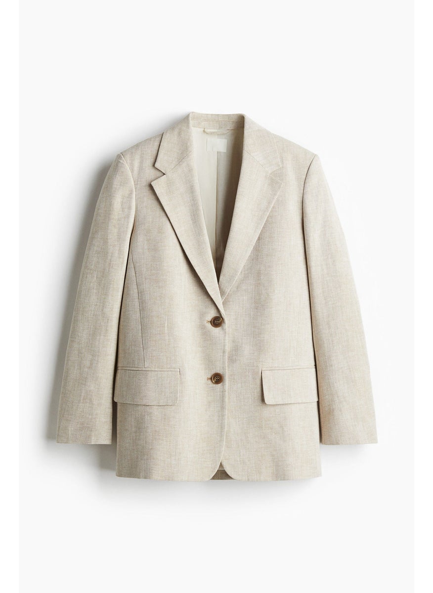 Linen-Blend Blazer