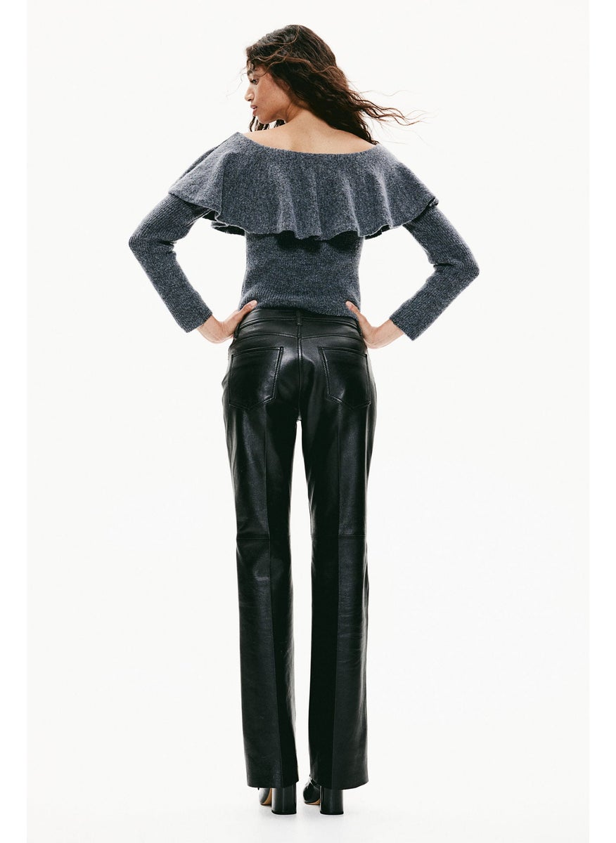 Flounced Off-The-Shoulder Jumper