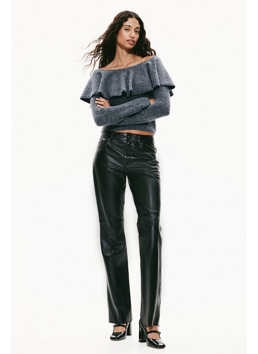 Flounced Off-The-Shoulder Jumper