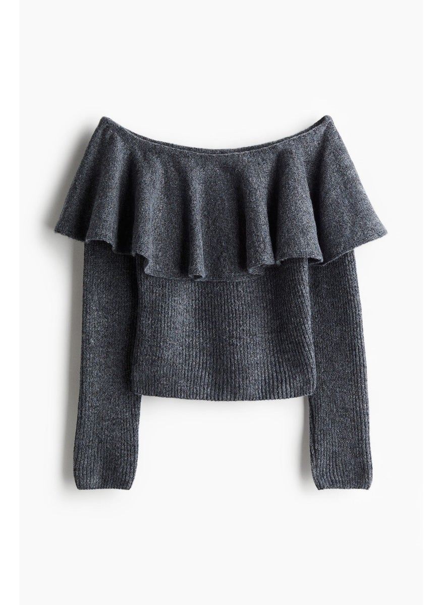 Flounced Off-The-Shoulder Jumper