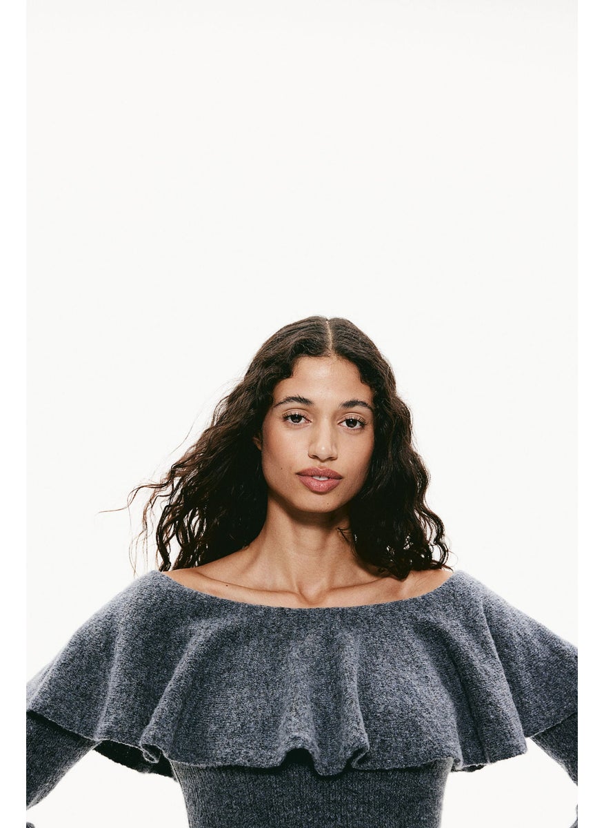 Flounced Off-The-Shoulder Jumper