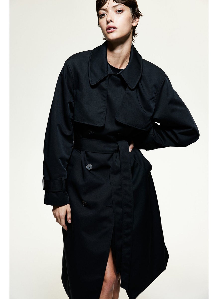 Double-Breasted Twill Trench Coat