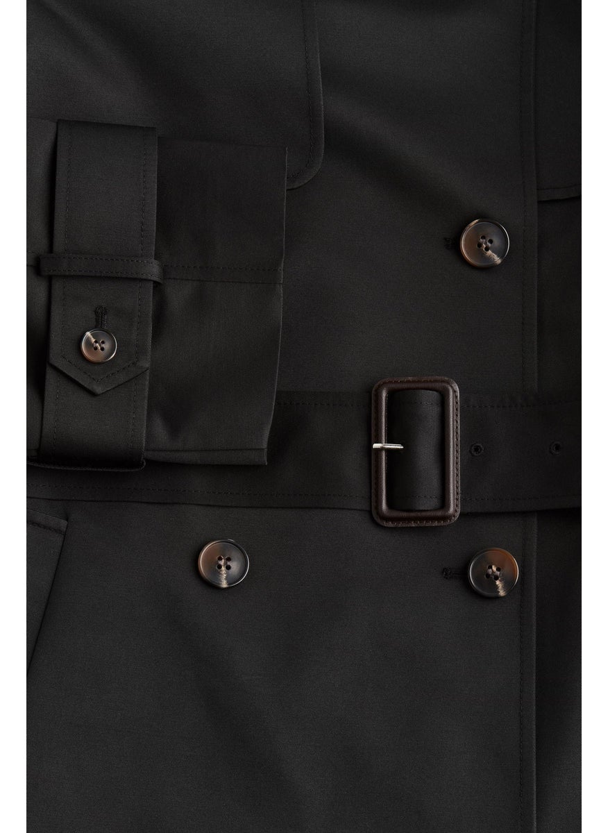 Double-Breasted Twill Trench Coat