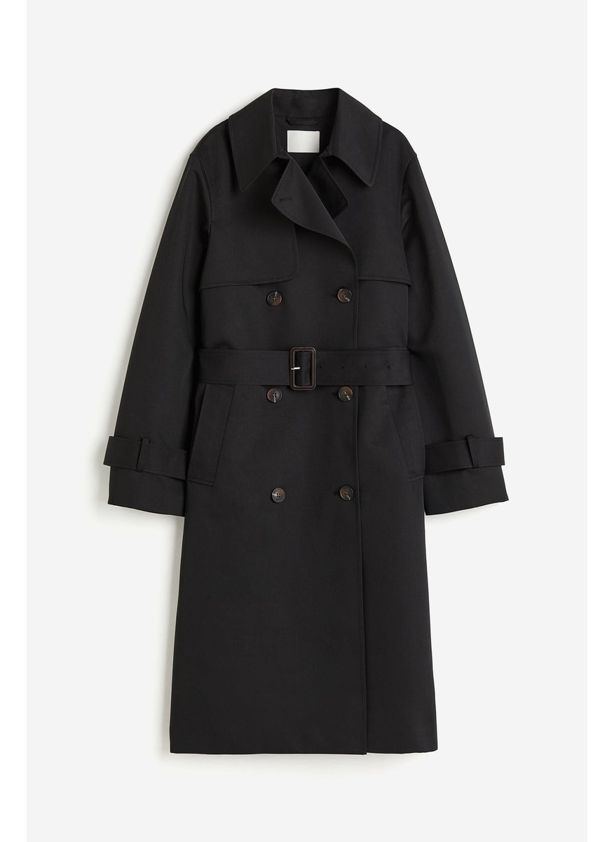 Double-Breasted Twill Trench Coat