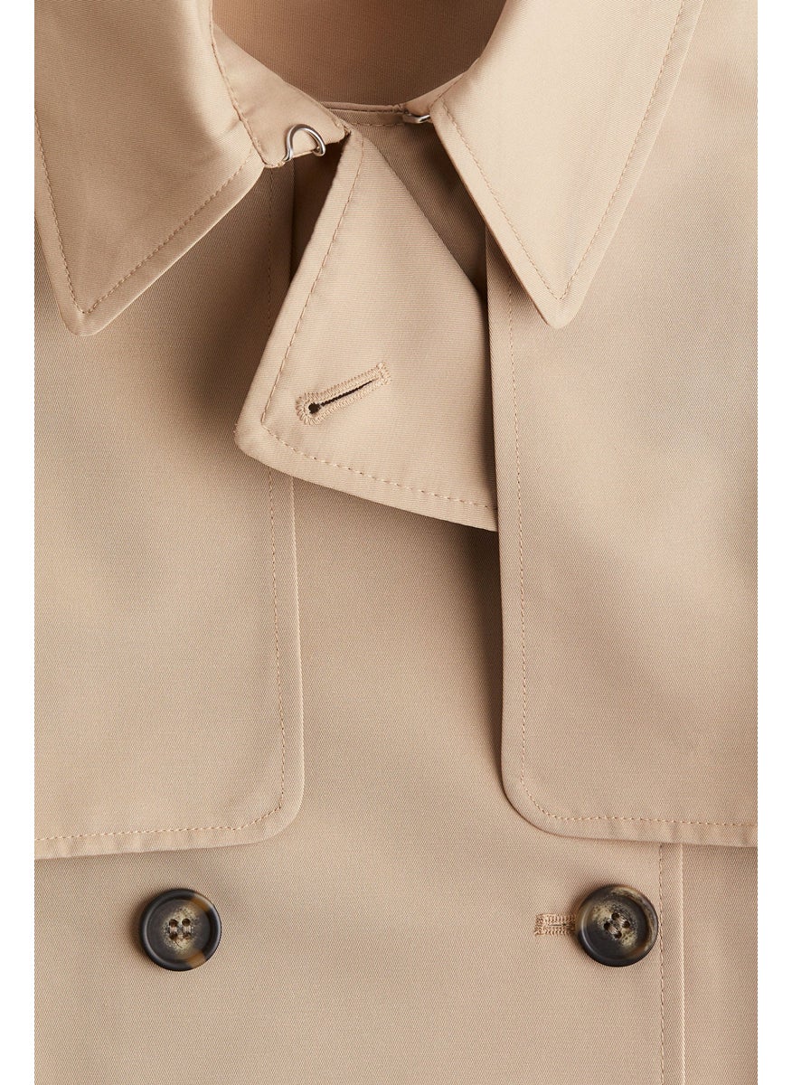 Double-Breasted Twill Trench Coat