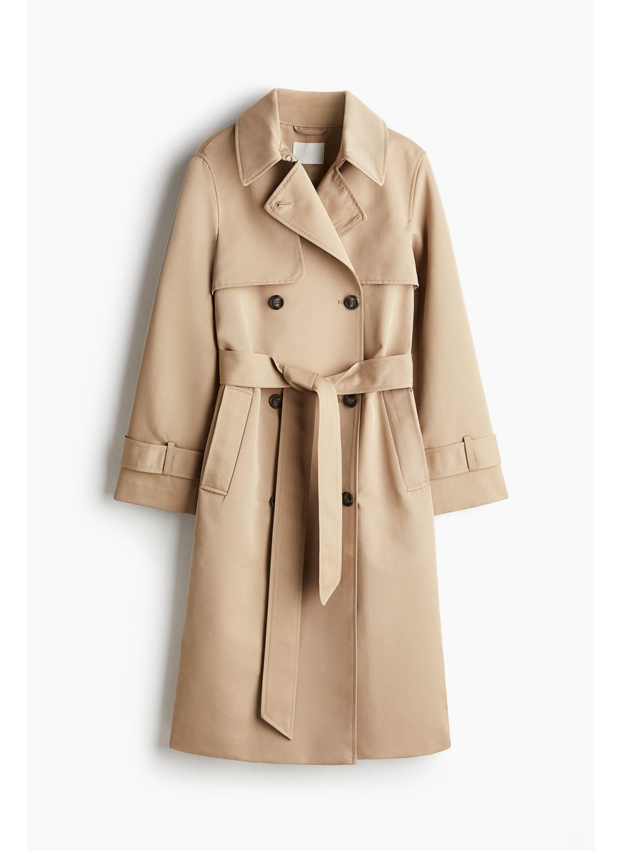 Double-Breasted Twill Trench Coat