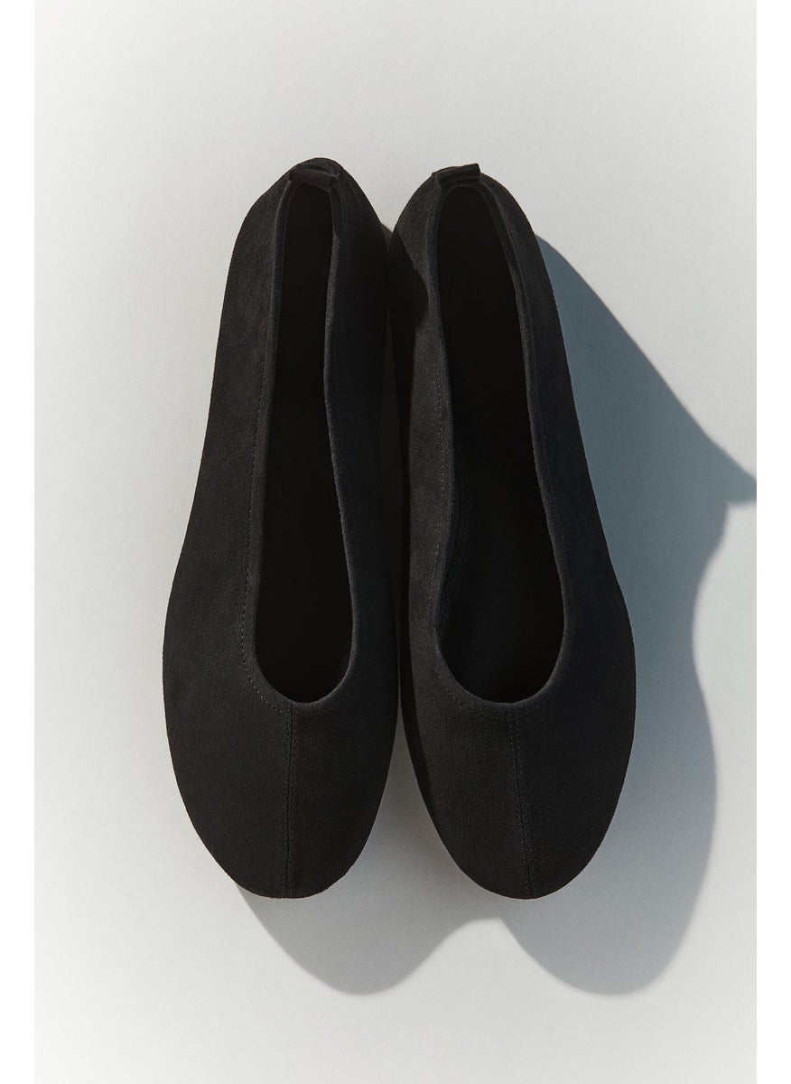 Napped Ballet Pumps