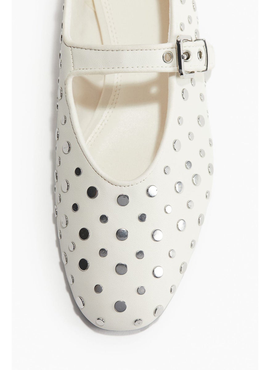 Studded Mary Jane Ballet Pumps