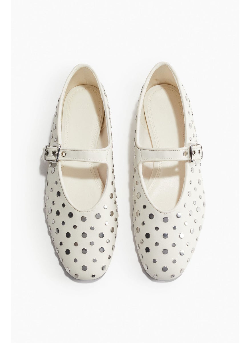 Studded Mary Jane Ballet Pumps