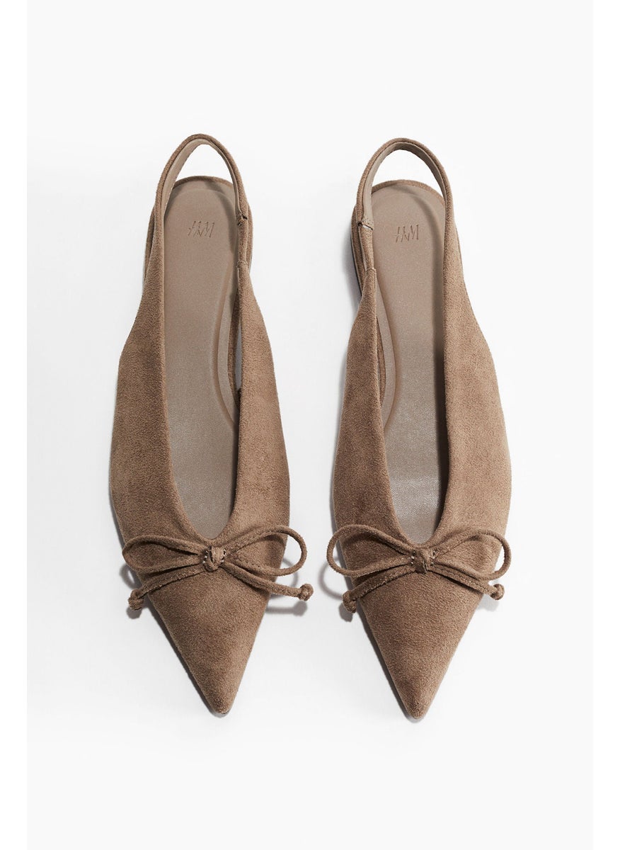 Bow-Decorated Slingbacks