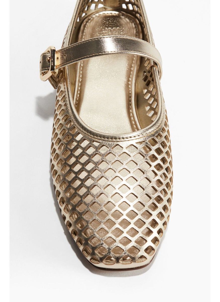 Perforated Mary Jane Ballet Pumps