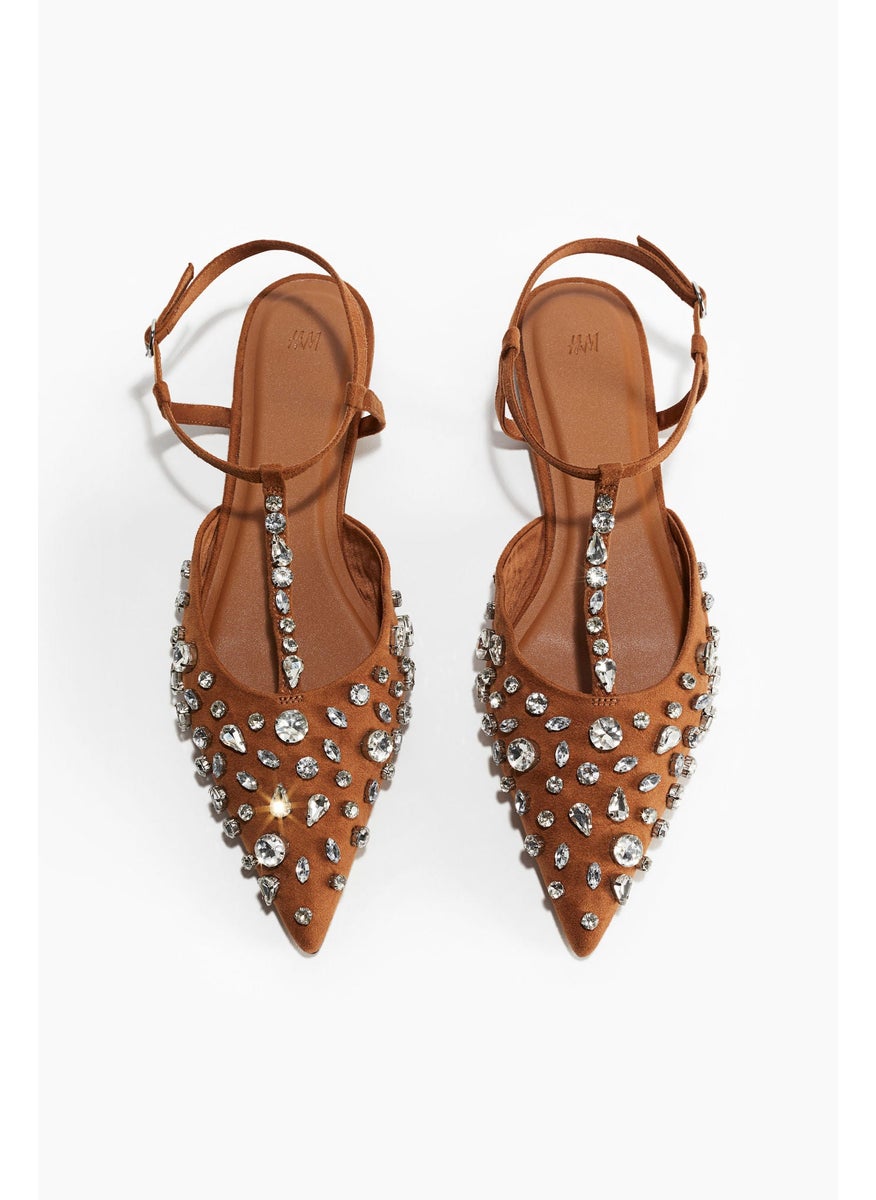 Rhinestone-Embellished Sandals