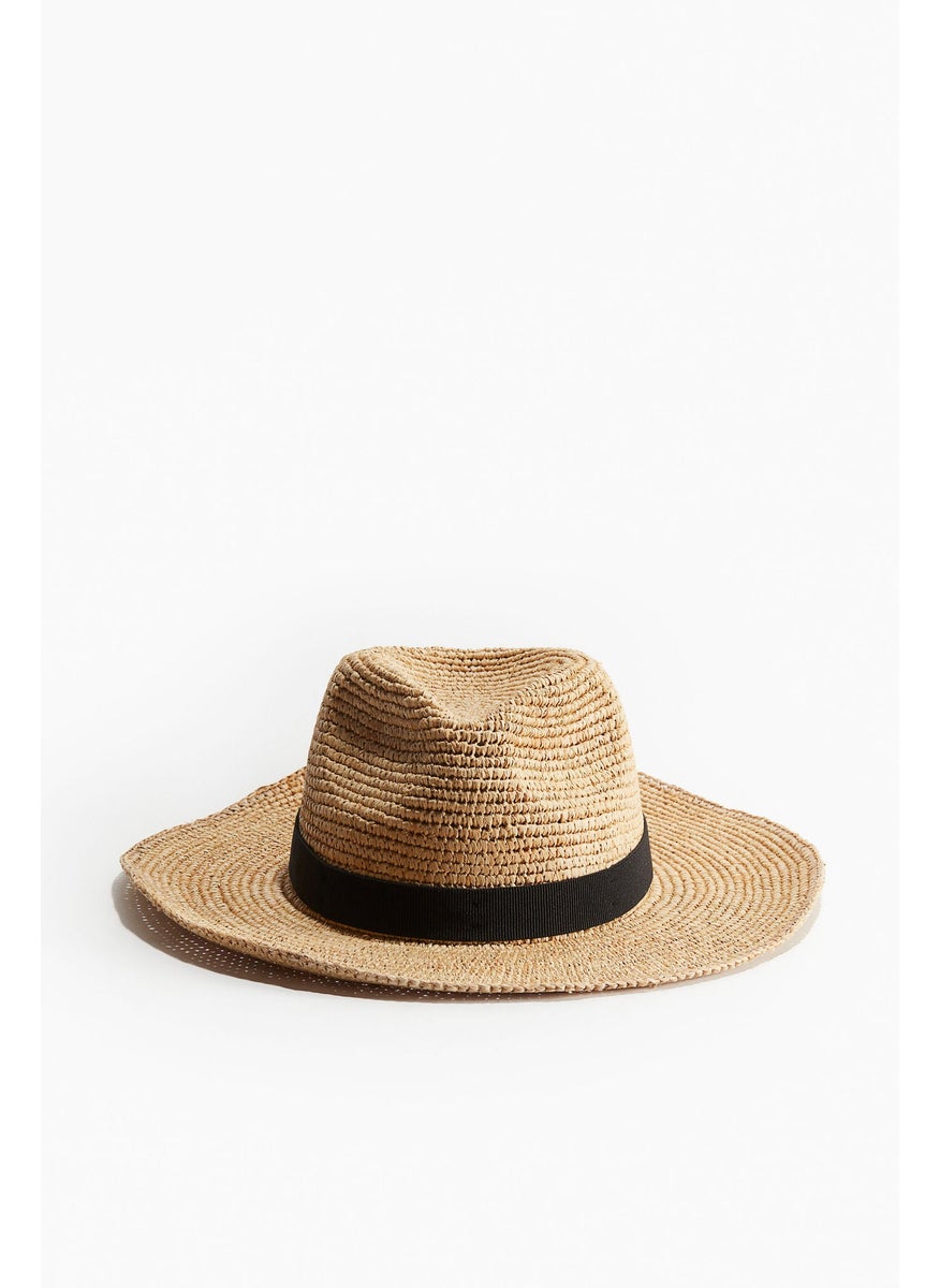 Foldable Straw Fedora Hat