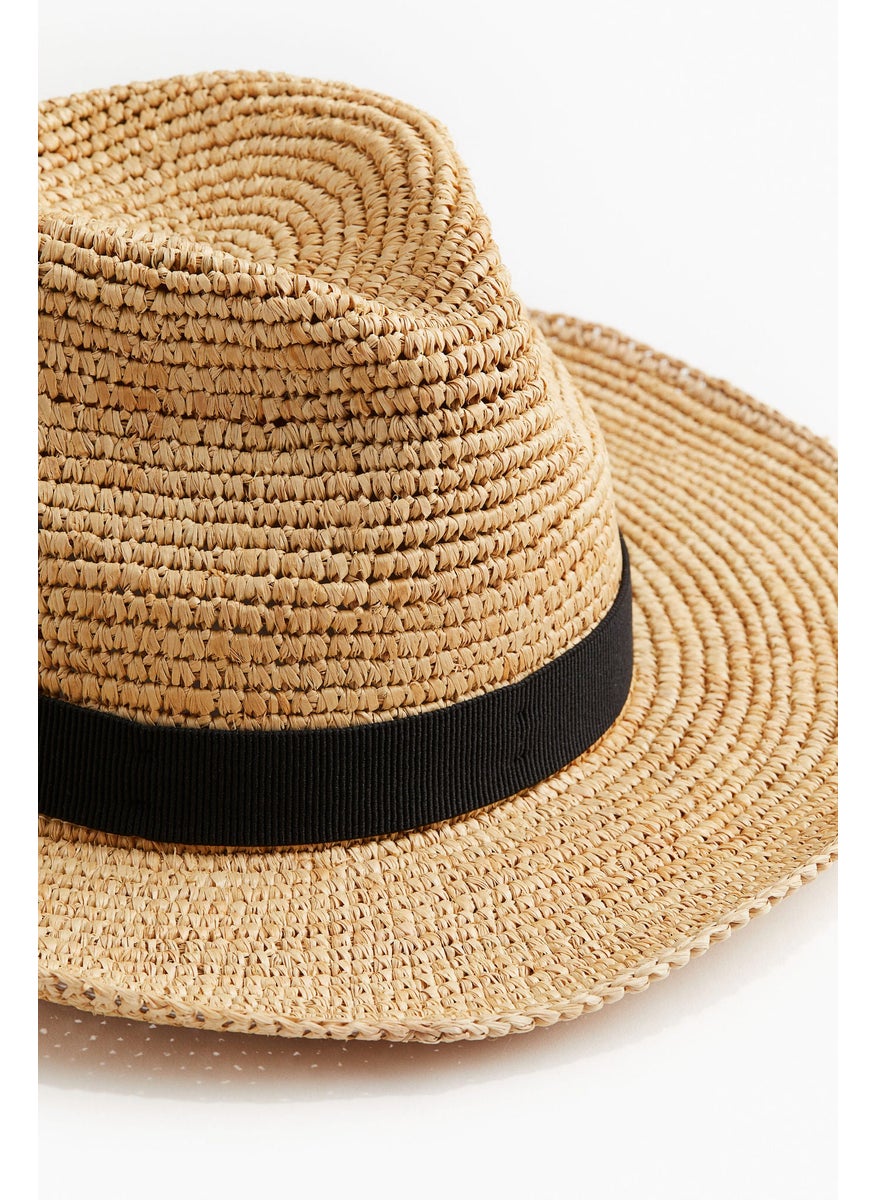 Foldable Straw Fedora Hat