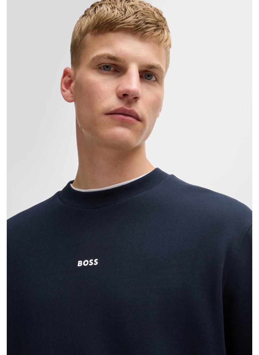 Relaxed-fit sweatshirt in cotton terry with contrast logo