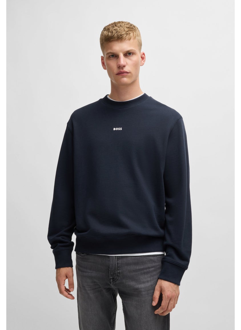 Relaxed-fit sweatshirt in cotton terry with contrast logo