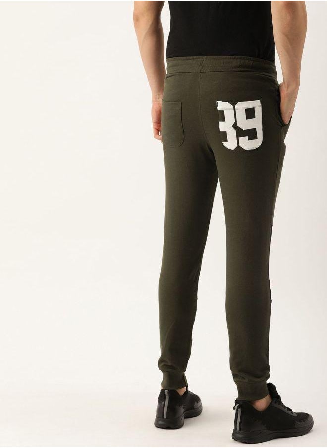 Men Slim Fit Solid Mid-Rise Stretchable Knitted Jogger Trousers