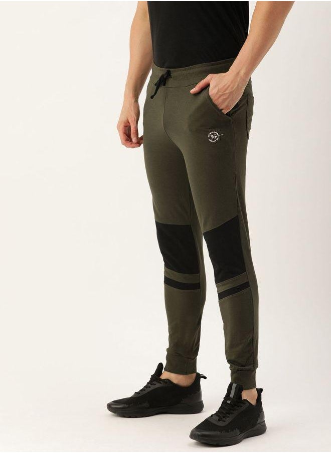 Men Slim Fit Solid Mid-Rise Stretchable Knitted Jogger Trousers