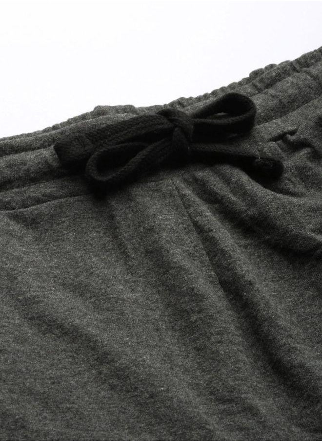 Men Slim Fit Solid Mid-Rise Stretchable Knitted Jogger Trousers