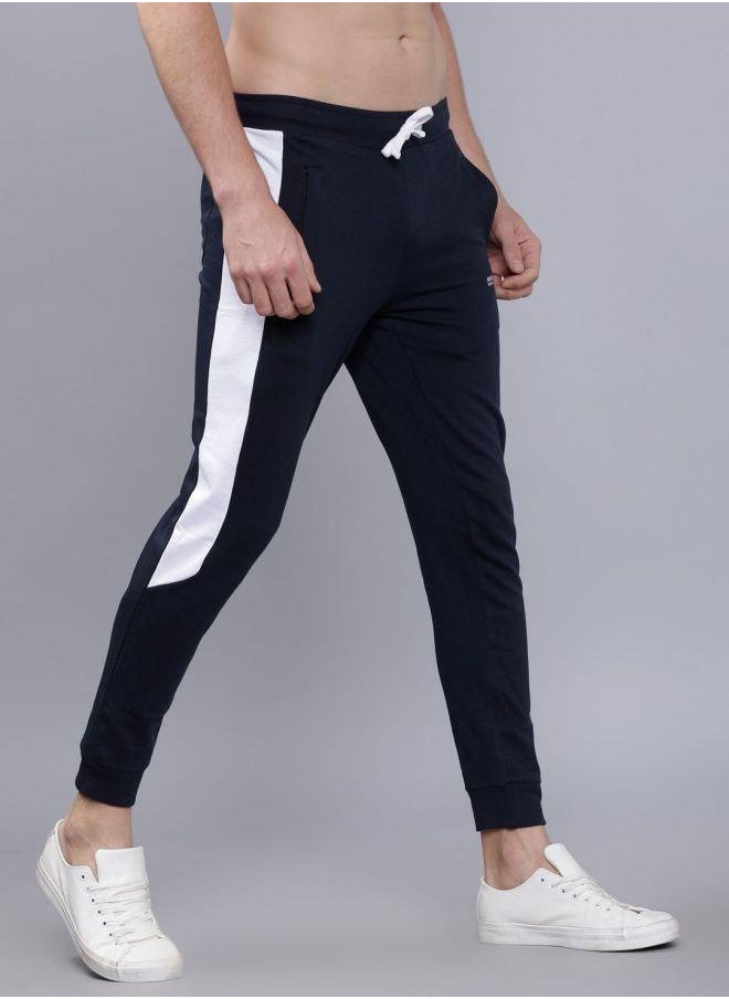 Men Slim Fit Solid Mid-Rise Stretchable Knitted Jogger Trousers