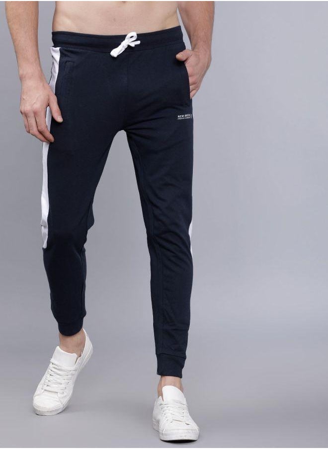 Men Slim Fit Solid Mid-Rise Stretchable Knitted Jogger Trousers