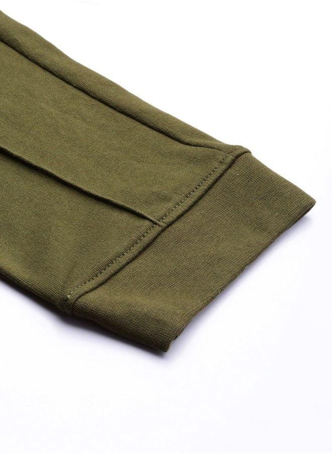 Men Slim Fit Solid Mid-Rise Stretchable Knitted Jogger Trousers