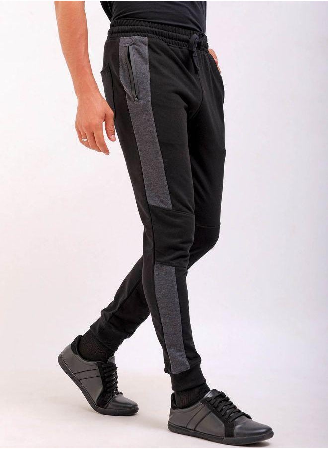 Men Slim Fit Solid Mid-Rise Stretchable Knitted Jogger Trousers