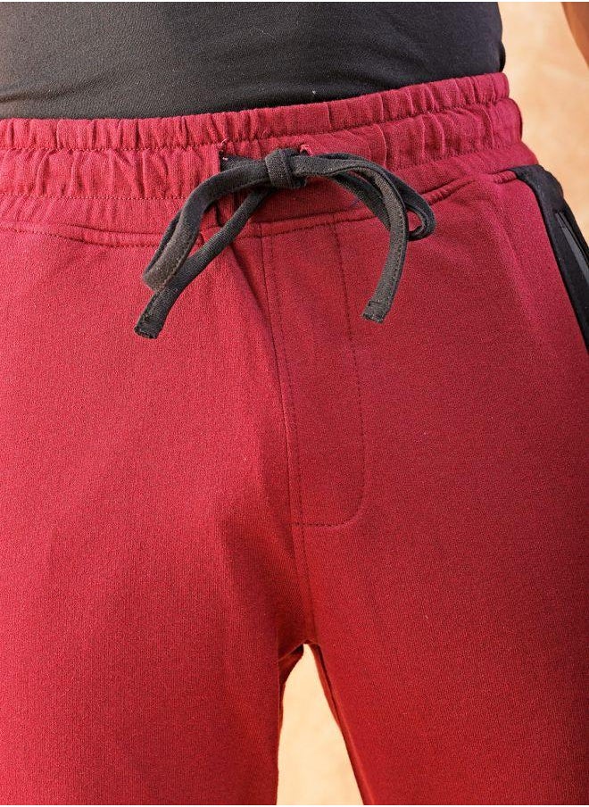 Men Slim Fit Solid Mid-Rise Stretchable Knitted Jogger Trousers