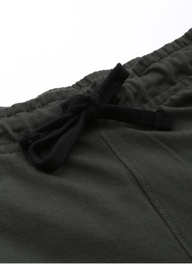Men Slim Fit Solid Mid-Rise Stretchable Knitted Jogger Trousers