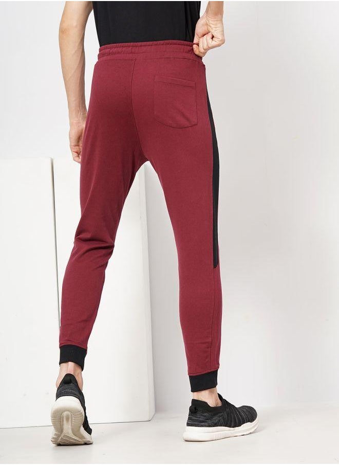 Men Slim Fit Solid Mid-Rise Stretchable Knitted Jogger Trousers