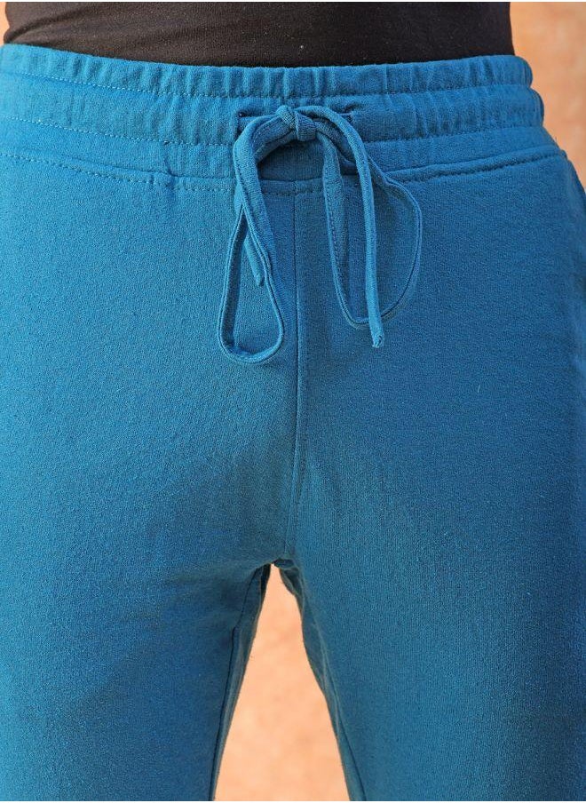 Men Slim Fit Solid Mid-Rise Stretchable Knitted Jogger Trousers