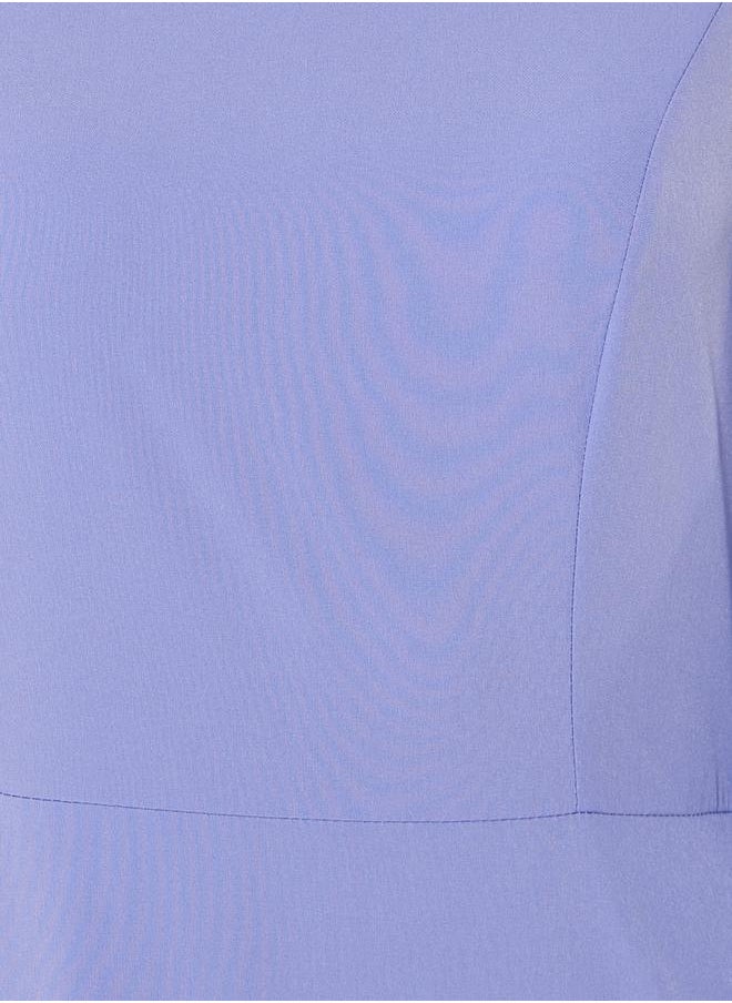 Plain Long Sleeve A-Line Maxi Dress